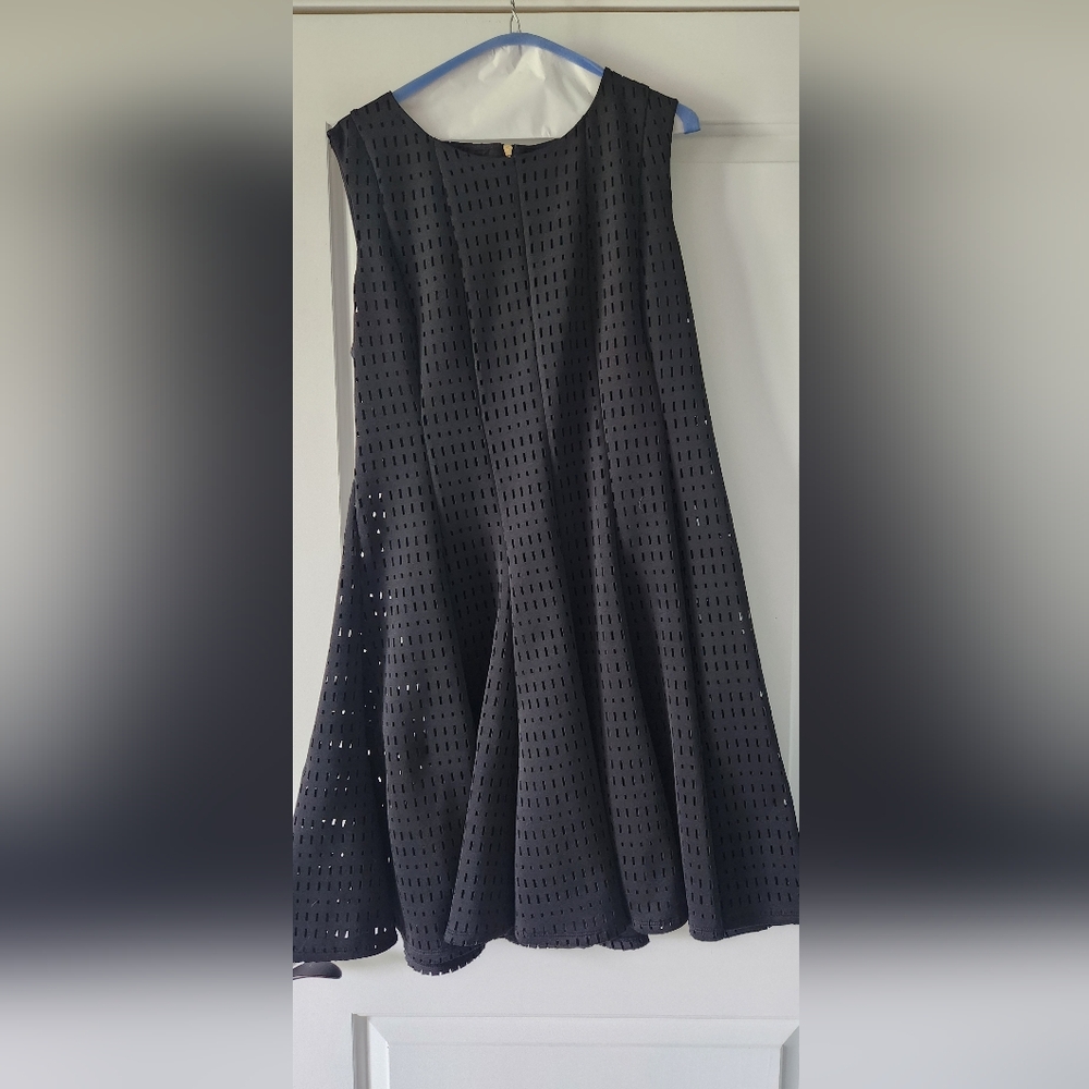 Calvin Klein Black Eyelet Midi Skirt